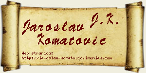 Jaroslav Komatović vizit kartica